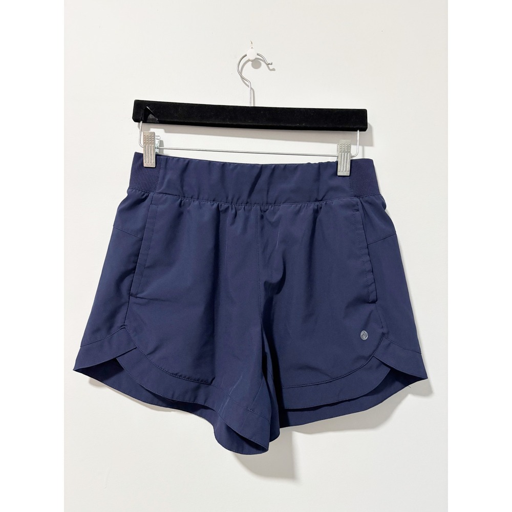 Apana Athletic Shorts Women Size Medium Navy Blue Active Yoga Running Pockets